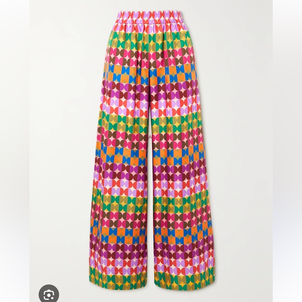 LA DOUBLEJ
Printed silk-twill wide-leg pants
Large